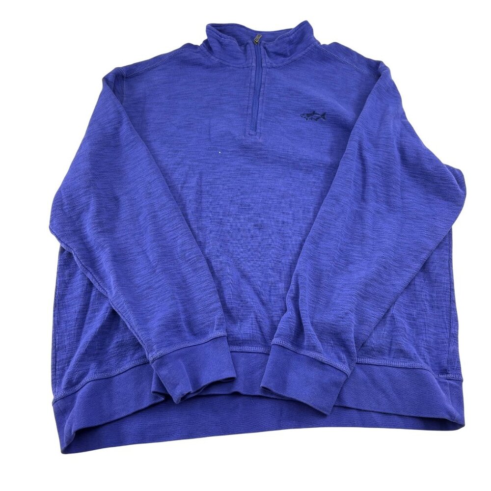 Orvis Mens Blue Pullover 1/4 Zip Sweatshirt XL